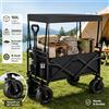 NONE Carrello da campeggio pieghevole con maniglia regolabile, capacità 200 kg, 150 litri, ruote da 8 pollici per tutti i terreni, ideale per spiaggia, shopping, giardino e attività all'aperto.