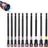 Geinxurn Set di chiavi per dadi Geinxurn da 2,6"/6", con codice colore, in acciaio S2 con forte magnetizzazione, inserti esagonali da 1/4 per trapano e avvitatore, per riparazioni