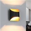 NONE Lampada da parete per interni, nera e oro, con illuminazione su/giù, per corridoio, luci per scale, vintage, G9, in ceramica, per camera da letto, soggiorno, cameretta bambini - senza lampadina