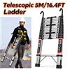 DayPlus Scala Telescopica Portatile in Acciaio Inox 5M/16.4FT con Ganci Staccabili, Capacità Massima 150KG