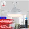 ludengchaoshi Ventilatore da soffitto 2-in-1 con luce e telecomando, ventola a LED con attacco E27, ventilatore a spirale senza fili, illuminazione per cucina, camera da letto, piccoli ambienti