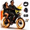 Headeer Bicicletta Elettrica HEADEER BK20 per Adulti, Batteria Rimovibile 48V 18Ah/20Ah, Autonomia 80km, Pneumatici Fat da 20'', Doppia Sospensione, Freni a Disco Idraulici