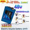 Pacco Batteria al Litio 13S8P 48V 100Ah 18650 🩹 Batteria ad alta capacità da 10000mAh adatta per 48V 250-1500W 🎀 BMS integrato + caricabatterie 54.6V 2A