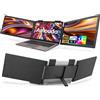 amoudo Monitor Portatile Triplo Amoudo 14 Pollici 1920*1080P 60HZ IPS con Porta USB-C per Laptop 14-16.5" Windows/Mac Xbox