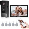 TMEZON Sistema Citofono Video WiFi TMEZON a 4 Fili con Telecamera, Videocitofono IP Cablato con Schermo Touch da 7 Pollici 1080P, Tuya, Sblocco Remoto