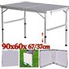 NONE Tavoli pieghevoli da picnic da 3 piedi, tavolo da picnic in alluminio con 2 altezze regolabili (37/67 cm) per il campeggio con maniglia per il trasporto, tavolo da campeggio leggero per picnic,