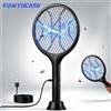 FOMYHEARD Racchetta Elettrica Anti-Insetti, Dispositivo per Eliminare le Zanzare, Zapper Elettrico Portatile Ricaricabile, 3850V, Caricatore USB, Batteria da 1800mAh con Base di Supporto, per il