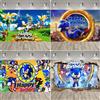 BEAST KINGDOM Decorazioni per Feste a Tema Cartone Animato Riccio Blu, Sfondo per Foto, Decorazioni per Tavolo Torta di Compleanno per Bambini, Decorazioni Murali, Sfondo Fotografico, Accessori per Cabina