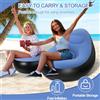 NONE Poltrona Gonfiabile con Poggiapiedi, Divano Gonfiabile per Adulti con Superficie Floccata, Comodo Divano, Divano ad Aria Portatile per Campeggio, Spiaggia, Giardino, Balcone