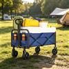 NONE Carrello da Campeggio Pieghevole Resistente da 220L con Ruote Girevoli a 360° ° Ruote con Maniglia Regolabile/Portabevande per Giardino, Spiaggia e Shopping all'Aperto