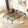KUTAS Struttura letto matrimoniale 140×200 cm, 14 doghe metalliche rinforzate, capacità: 480 kg, compatibile con varie testiere, base materasso per camerette per ragazzi e affitti.