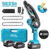 Seesii Motosega Cordless Mini Seesii 6'' con Batteria da 8000mAh, Lubrificazione Automatica, Sega Elettrica Ricaricabile da 15,2cm per Potatura e Lavorazione del Legno, Compatibile con Batteria Makita 18V