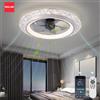 IRALAN Ventilatore da Soffitto Moderno Rotondo con Luce, Silenzioso, a Risparmio Energetico, con Telecomando e App, Lampada LED Dimmerabile per Soggiorno e Camera da Letto