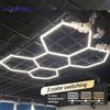 HAMRVL Illuminazione a LED esagonale a 3 colori cangianti per garage, barbiere, decorazioni, luci 3000K 4000K 6000K, cambio colore, officina, studio, sala multiuso, palestra, casa, plafoniera, tubo a nido