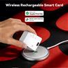 HIMOJO Localizzatore Wireless Dual System da 1,7 mm per Portafogli con Ricarica Wireless, Compatibile con Apple Find My e Google Find Hub, Tracciamento Globale, Smart Tag Anti-smarrimento