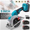 GECOFEER Sega circolare a batteria da 5 pollici (125 mm) senza spazzole per lavorazione del legno, con regolazione del taglio a 45 gradi, compatibile con batteria Makita 18V.