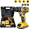 OWJHE Trapano a percussione a batteria da 21 V, Avvitatore elettrico, Martello perforatore elettrico, Mini trapano a batteria, Utensili alimentati a batteria agli ioni di litio