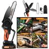 NONE Mini Motosega a Batteria da 6 Pollici con Batteria agli Ioni di Litio, Potente Motosega Elettrica con 1 Catena e Blocco di Sicurezza, Motosega Portatile per Taglio Legna, Potatura Alberi,