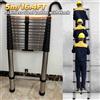DayPlus Scala Telescopica Portatile in Acciaio Inox 5M/16.4FT con Ganci Staccabili, Capacità Massima 150KG