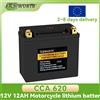 TCBWORTH Batteria al Litio Ferro Fosfato 20L-BS 12V 12Ah 620A per Moto, Grande Capacità, Avviamento, con Protezione di Tensione Smart BMS