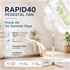 NONE Ventilatore a piantana da 40 cm, 45W, altezza regolabile fino a 130 cm, 3 velocità, oscillante, per camera da letto, ufficio, casa.