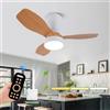 ludengchaoshi Piccolo Ventilatore da Soffitto Moderno a LED, Motore DC, Luce Pendente Dimmerabile con Telecomando per Soggiorno, Camera da Letto, Sala da Pranzo, Ventilatore Elettrico