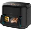 Cecotec Friggitrice ad Aria Senza Olio Cecotec 11L con Griglia e Piastra, 4 Resistenze Integrate, Affumicatore Integrato Cecofry&Grill Smokin'Prime 11000. 2800W, Parete Divisoria Mobile, 40-200ºC, 10