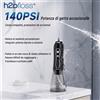H2ofloss Idropulsore Senza Fili Irrigatore Orale Portatile 300ml 5 Modalità 140PSI Alta Pressione 2500mAh Ricaricabile USB Getto d'Acqua Dentale con 5 Testine per Viaggio e Igiene Orale Quotidiana