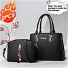 NONE Set di 2 borse da donna, eleganti borse tote in pelle PU nera di grande capacità, borsa a tracolla piccola da donna, borse a spalla da donna per matrimoni e feste, regalo per donne