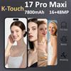 K-Touch NUOVO Smartphone iFone 17 Pro Maxi Android 15, Cellulare 7.3 Pollici 16+48MP 22GB+2TB 7800mAh 5G Dual SIM Sbloccato con Impronta Digitale Wifi GPS Versione Globale