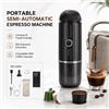 NONE Macchina da caffè espresso portatile semiautomatica da 19 bar, elettrica, per capsule e caffè macinato, macchina da caffè da viaggio