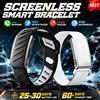 GUHUAVMI Braccialetto intelligente senza schermo IP68, impermeabile, fitness tracker, promemoria chiamate, oltre 120 modalità sportive, cardiofrequenzimetro da polso per uomo e donna