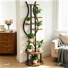 HIMISS Scaffale Angolare in Metallo a 7 Livelli, Espositore Multiuso per Fiori da Interno, Scaffalatura Decorativa per Piante per Soggiorno, Balcone, Patio, 145 cm