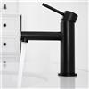 CECIPA max Rubinetto per lavabo nero opaco, miscelatore cilindrico per lavabo da bagno, acciaio inossidabile 304, miscelatore monocomando caldo/freddo per lavabo da appoggio, aeratore ABS a risparmio idrico,