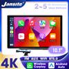 srnubi Jansite Autoradio multimediale universale da 10,1 pollici, 5G WiFi GPS Navi Wireless CarPlay Android Auto, Visione notturna FM AUX Sistema audio video intelligente per auto per smartphone Apple