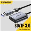 ESSAGER Lettore di schede Essager SD4.0 312MB/s USB-A Type-C per schede di memoria SD MicroSD TF per Laptop PC iPhone Huawei MacBook Windows