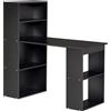 HOMCOM Scrivania per computer Homcom, scrivania da ufficio con vani contenitori, 6 scomparti aperti, tavolo per computer ideale per la camera da letto o lo studio.