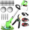 X-COTEC Tagliaerba Elettrico Senza Fili 21V 800W, Decespugliatore a Batteria con 2 Batterie e Caricabatterie per Giardino e Prato