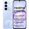 realme C100 5G Smartphone, Batteria Titan da 6600mAh, (18+6) GB RAM + 256GB, Display 144Hz, Resistenza Militare, Ricarica 45W, Fotocamera AI da 50MP, Dual SIM Android 16, Design Blooming