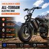 HEADEER BK20 E-bike fuoristrada, batteria 48V 20Ah, motore da 750W, ruote spesse 20"x4,0", e-bike elettrica per adulti su terreni vari, freni a disco idraulici, sospensione completa, controllo tramite