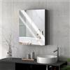 NONE Armadietto da bagno con 2 ante e specchiera, 2 ripiani interni in MDF, 60x15x75 cm, Nero
