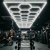 VASTFIRE Lampada LED esagonale a nido d'ape a 14 fori, con o senza cornice, bianca, a risparmio energetico, ad alta luminosità, bianco freddo 6500K, a tubo LED, per installazione a soffitto, ideale per garage,