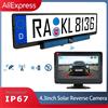 Vremota Telecamera di retromarcia wireless solare da 4,3 pollici per auto, camper, camion, rimorchio, pickup, monitor per auto 12V-32V, telecamera posteriore HD 1080P WIFI