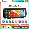 Podofo 2+64G 6.86'' Autoradio per Jeep Chrysler/Grand Cherokee/Dodge, Lettore Multimediale con Carplay, Android Auto, WIFI, GPS, Navigazione, FM, RDS, Stereo per Auto