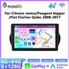 podofo Autoradio Podofo per Citroen Nemo/Peugeot Bupper/Fiat Fiorino Qubo 2008-2017 con CarPlay Wireless, Android Auto, WiFi e GPS Stereo