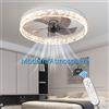 ludengchaoshi Ventilatore da soffitto moderno circolare da 50 cm con telecomando e 6 velocità, silenzioso, per camera da letto, soggiorno, sala da pranzo