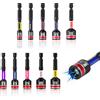 Geinxurn Set di chiavi per dadi Geinxurn da 2,6"/6", con codice colore, in acciaio S2 con forte magnetizzazione, inserti esagonali da 1/4 per trapano e avvitatore, per riparazioni