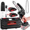 NONE Motosega Elettrica 21V 700W 6 Pollici per Tagliare Legno e Alberi, Mini Motosega Elettrica Leggera con Batteria Ricaricabile da 1500mAh, Potente Taglialegna per Taglio di Rami e Legno
