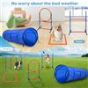 NONE Kit di allenamento per l'agility per cani, 5 pezzi, tunnel ad anello per cani di taglia grande, per allenamento in parchi, giardini, interni ed esterni