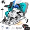 GECOFEER Sega circolare elettrica brushless da 1500W, 5 pollici (125MM), 6000 RPM, regolabile per lavorazione del legno, con 2 batterie, 3 modelli